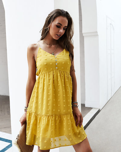 V-neck Sexy Casual Straps Dress