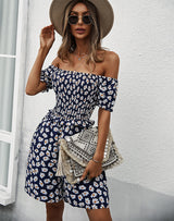 Off the Shoulder Printed Sexy Dress