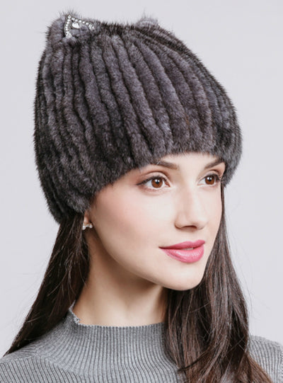 Natural Mink Fur Lovely Cat Ear Hats Cap