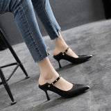 Women's Soft Leather High-heeled Tire Feet Shoes