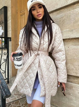 Slim Lapel Long Sleeve Plaid Coat