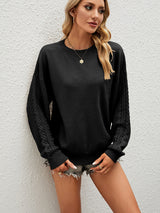 Loose Round Neck Pullover Twist Sweater