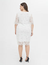 Plus Size Lace Hollow Short Sleeves Dress