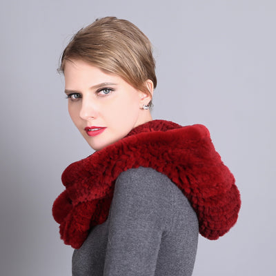 Rex Fur Hat Scarf Integrated Hat Scarf Dual-purpose