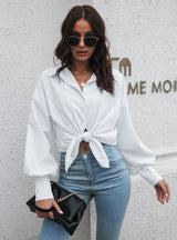 Women's Lantern Long Sleeve Shirt Loose Shirt