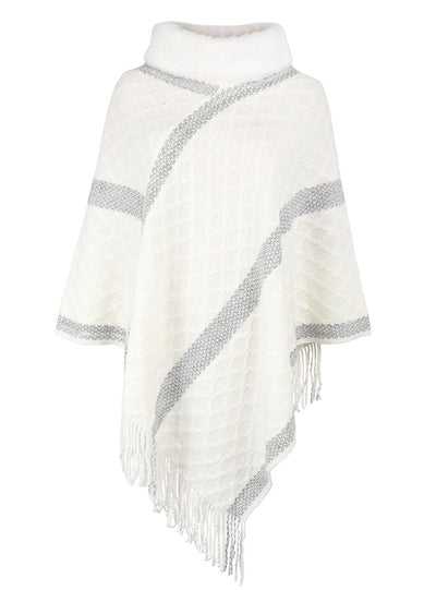 Women's Cape Fur Collar Tassel Coat