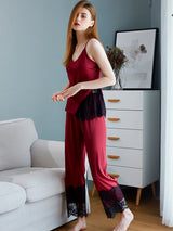 Silk Sling Pajamas Pants Suit