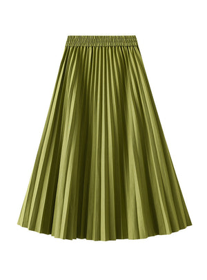 Long High Waist Pleated Skirt