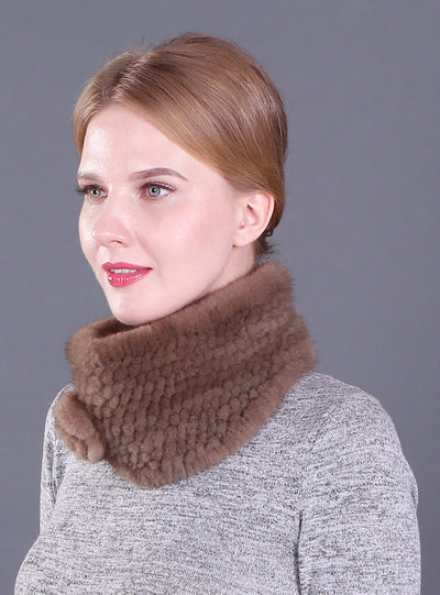 Petals Warm Mink Fur Collar Scarf