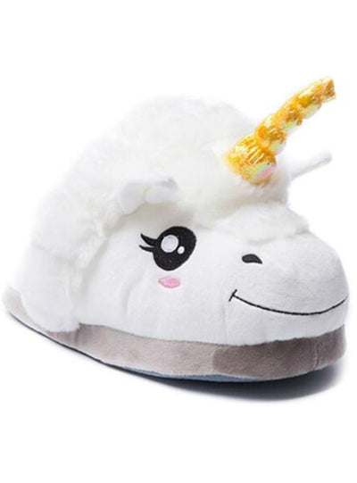 1Pair Plush Unicorn Slippers For Grown Ups 