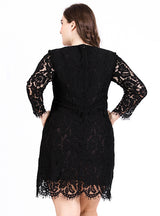 Scoop Neck Hollow Long Sleeve Sexy Dress