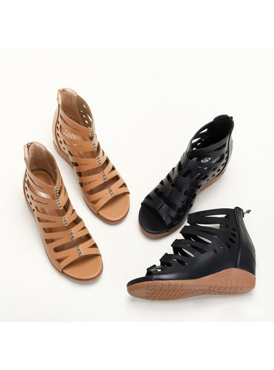 Wedge-heeled Thick-soled Fishmouth Sandals