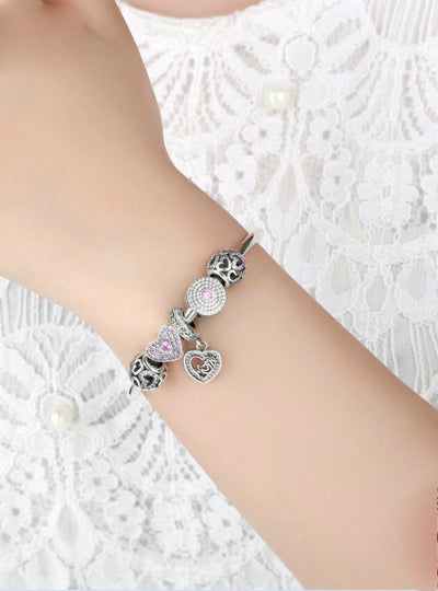 925 Sterling Silver Heart Bangles & Bracelet 