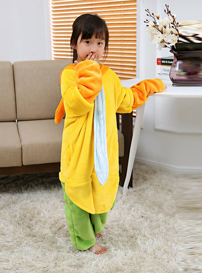 Flannel Children's Onesie Animal Pajamas Yellow Fox