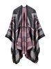 Cashmere Like Cape Large Frame Jacquard Split Shawl