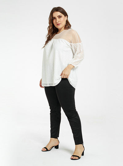 Lace Splicing Sexy Perspective Top