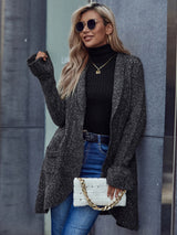Long Sleeve Ruffled Lapel Loose Sweater Coat