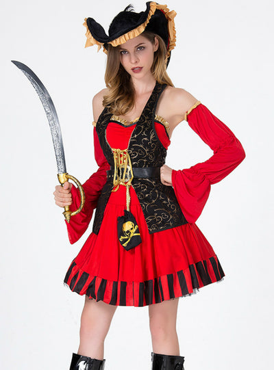 Halloween Cosplay Plays The Role Red Adult Pirate