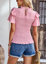 Short-sleeved Lace Shirt Top