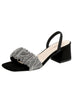 Rhinestone Thick Heel Sandals