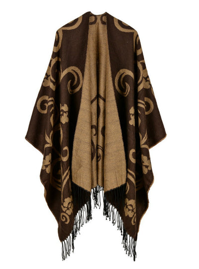 Tai Chi Flower Fork Thickened Cashmere Cloak