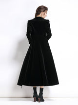 Winter Black Tassel Slim Velvet Windbreaker