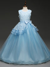 Princess Wedding Bridesmaid Long Flower Girl Dress