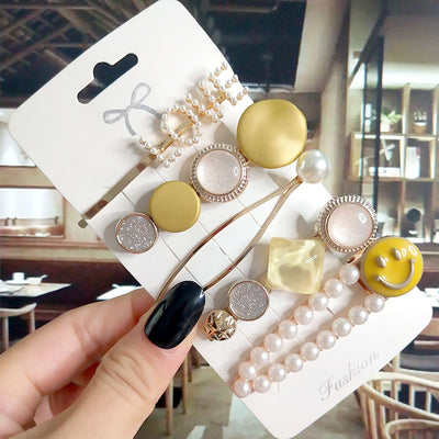 Pearl Crystal Hair Clip For Women Korean Fashion Hairpin