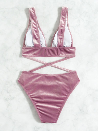 Sexy One-piece Deep V Neck Beach Bikini