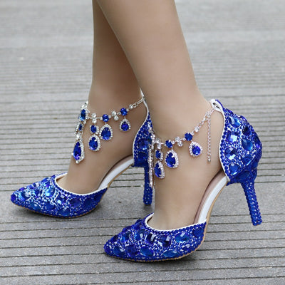 Rhinestone Sequins Pointed Wedding Shoes
