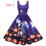 Halloween Sleeveless Party Print Dress