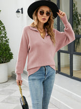 Loose Turtleneck Top Solid Color Sweater