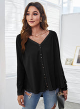 V-neck Casual Loose Knit Cardigan