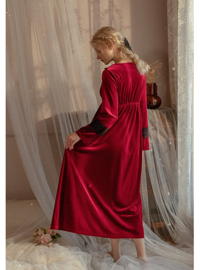 Velvet Long Sexy Pajamas Women's Home Clothes