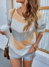 Turtleneck Color Matching Sweater