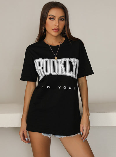 Loose Round Neck Sports Short Sleeve T-shirt