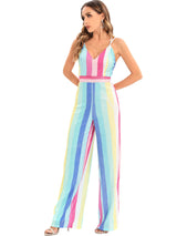 Sexy Retro Suspender Striped Sequined Jumpsuit
