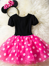 Girls Cosplay Cartoon Short Sleeve Polka Dot Princess Dress