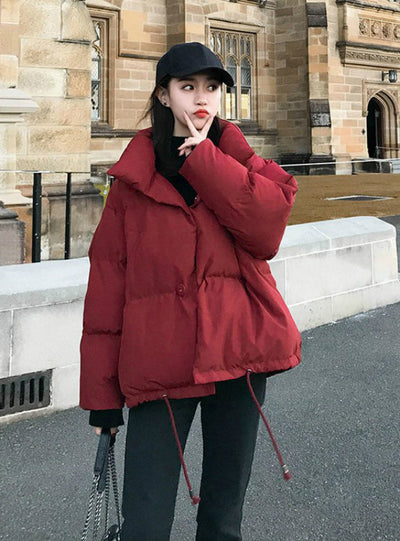 Winter Jacket Women Stand Collar Coat Loose