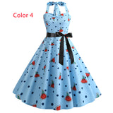 Retro Backless Print Vintage Dress