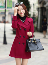 Long Coat Slim Fit Lapel Woolen Overcoat