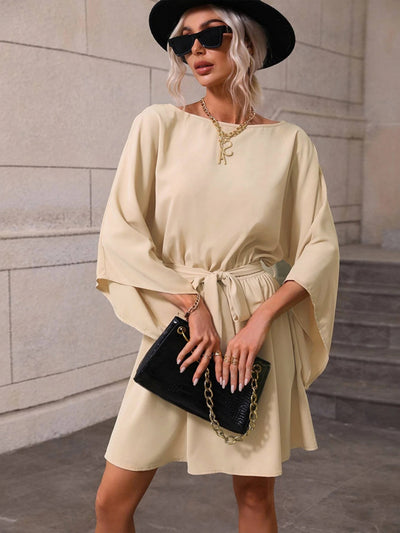 Round Neck Pullover Long Sleeve Dress