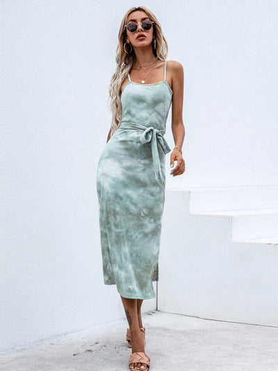 Sexy Slit Suspender Casual Dress