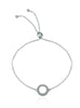 925 Sterling Silver Glittering Round Circle Chain