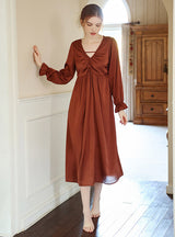 V deep Ice Silk Temptation Home Nightgown