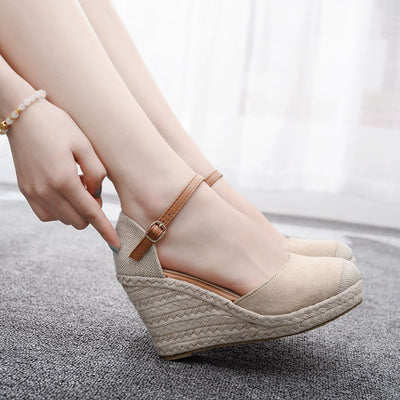Woven High-heeled Hemp Rope Straw Mat Sandals