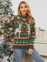 Pullover Fawn Snowflake Christmas Day Sweater