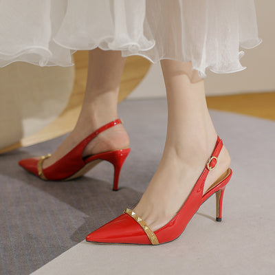 Pointed Sandal Stiletto Rivet Shoes