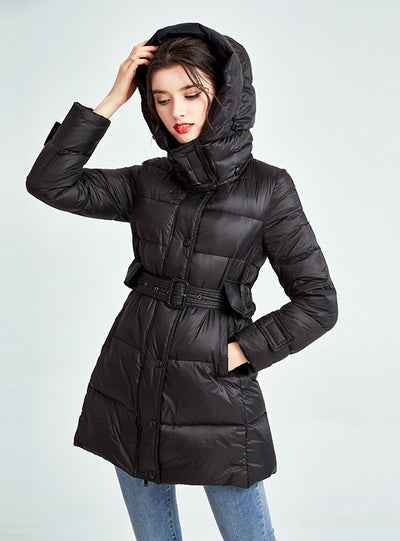 Hooded Slim White Duck Down Coat