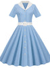 Retro Short Sleeve V-neck 50S Dress